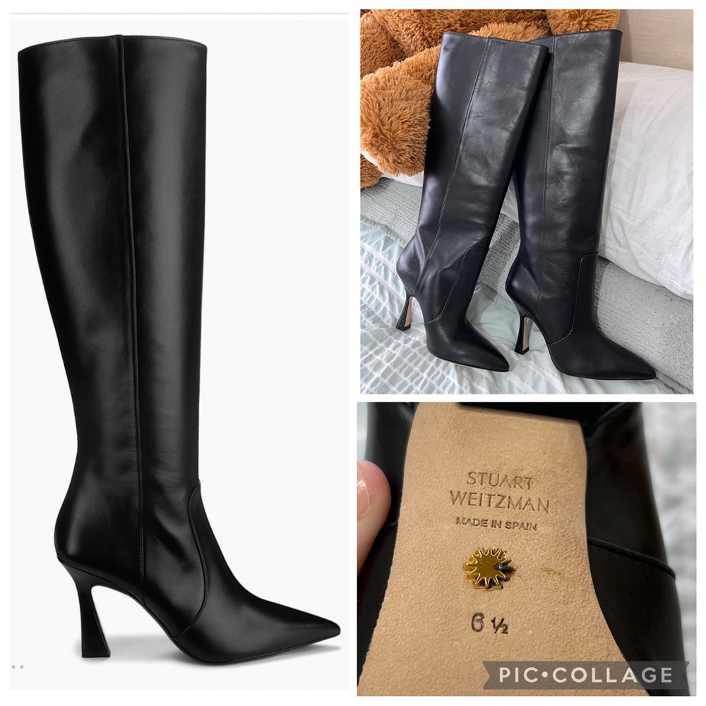 Stuart Weitzman Vinnie 90MM Leather Knee-High Boots size 6.5B